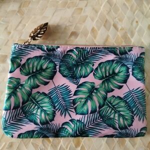 Ipsy Glam Bag, pink and green plants